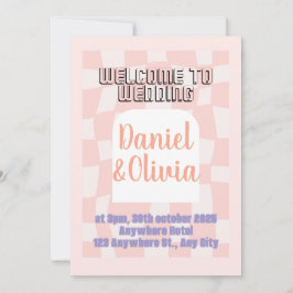 Invitación Boda cuadrado rosado