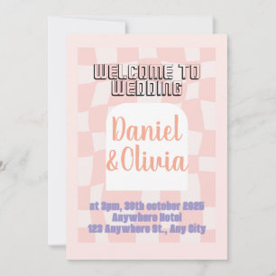 Invitación Boda cuadrado rosado