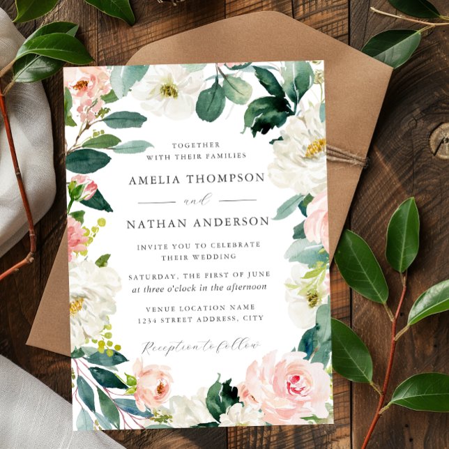 Invitación Boda Cuadro Floral Rubor (Subido por el creador)
