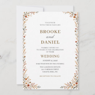 Invitación Boda Cuadro Pradera Seca Óxido de Ocre