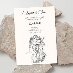 Invitación Boda cupido minimalista vintage
