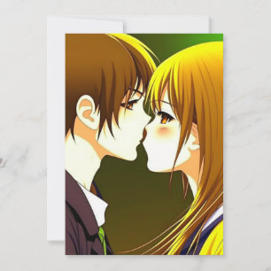 Invitación Boda Cute Anime Couple