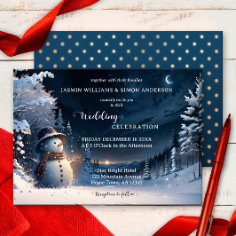 Invitación Boda Cute Snowman Winter Wonderland