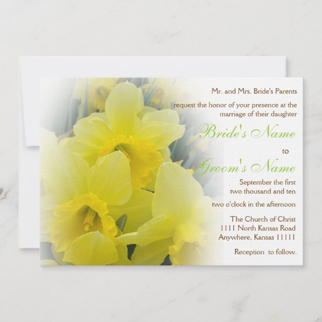 Invitación Boda Daffodil (Anverso)