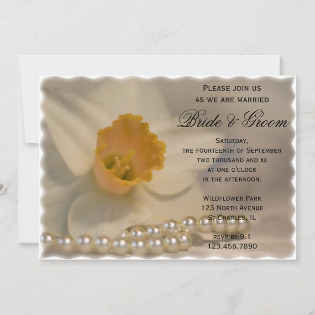 Invitación Boda Daffodil and Pearls (Anverso)