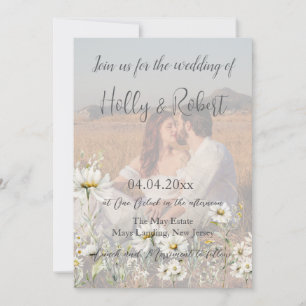 Invitación Boda Daisy de código QR de foto