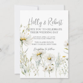 Invitación Boda Daisy de código QR de foto