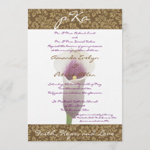 Invitación Boda Damasco Marrón Inv.