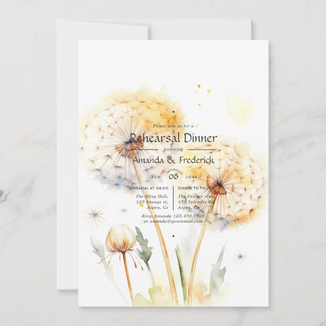 Invitación Boda Dandelion (Anverso)
