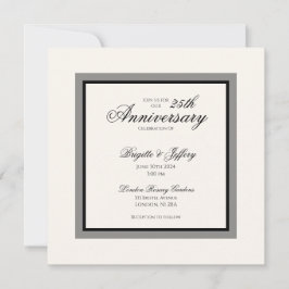Invitación Boda de 25 años blanco y sencillo