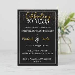 Invitación boda de 50 años Oro Negro Oro