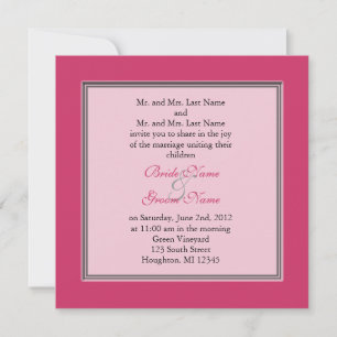 Invitación Boda de abanico de seda y bambú chino rosa