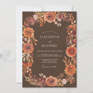Invitación Boda de Abrazo Floral Burgundy Lujoso