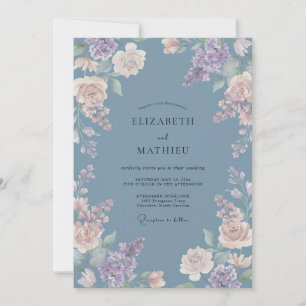 Invitación Boda de Abrazo Pintoresco de Periwinkle