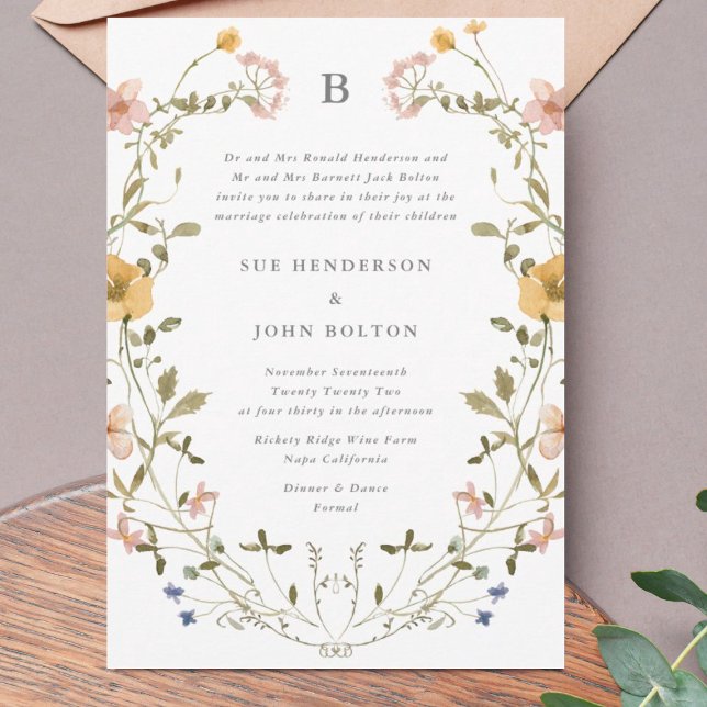 Invitación Boda de Abundance Dried Wildflower Pampas (Subido por el creador)