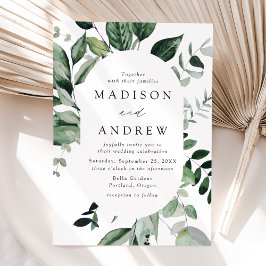 Invitación Boda de Abundante Vegetación en Marco Ovalado