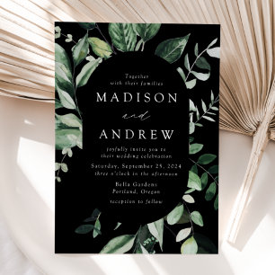 Invitación Boda de Abundante Verdor Marco Oval Negro