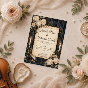 Invitación Boda de Academia Oscura Gótica Elegante