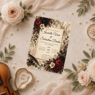 Invitación Boda de Académica Oscura Gótica Malhumorada