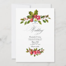 Boda de Acebo y Hiedra de Navidad con Rosas Rojas