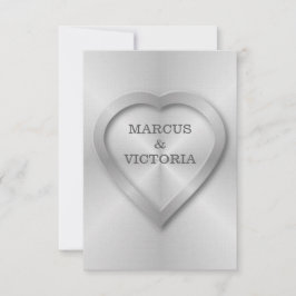 Invitación Boda de acero inoxidable cepillado