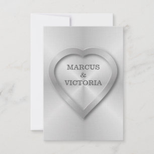 Invitación Boda de acero inoxidable cepillado