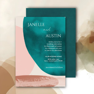 Invitación Boda de acuarela abstracta