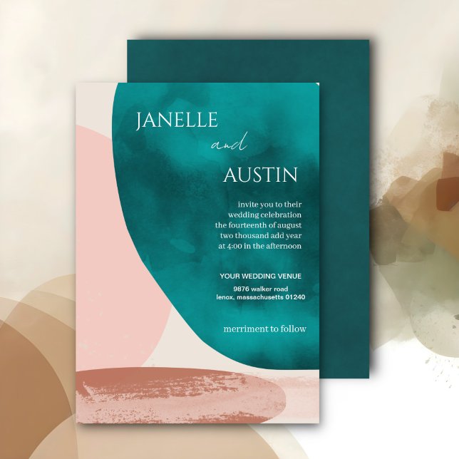 Invitación Boda de acuarela abstracta (Subido por el creador)