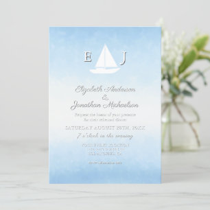Invitación Boda de Acuarela Agua Conoce Cielo Cena de Ensayo