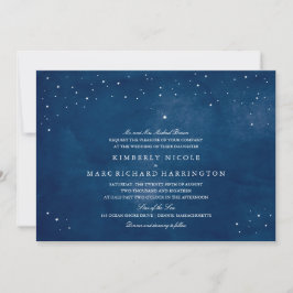 Invitación Boda de acuarela azul de Star Navy