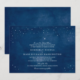 Invitación Boda de acuarela azul de Star Navy