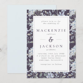 Invitación Boda de acuarela Blue & Navy Hydrangeas