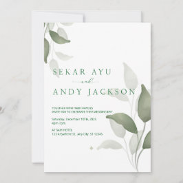 Invitación boda de acuarela botánica