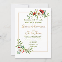 Invitación Boda de acuarela botánica de otoño