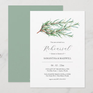Invitación Boda de acuarela botánica Ensayo Cena
