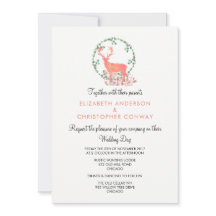 Boda de acuarela botánica rusa de renos