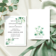 Boda de Acuarela Botánica Verde Eucalipto
