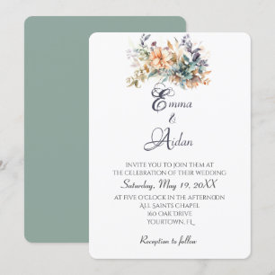 Invitación Boda De Acuarela Bouquet En Marfil