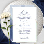 Invitación Boda de acuarela clásico monograma de la marina fo<br><div class="desc">Deléitese con la familia y los invitados con esta elegante invitación a la boda azul marino. El monólogo botánico, de araña pintada a mano, se personaliza con iniciales de parejas y un bonito marco color azul marino en la parte delantera, mientras se vuelve con un hermoso lavado de acuarela en...</div>