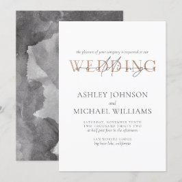 Invitación BODA de acuarela con letras de color de la mano de