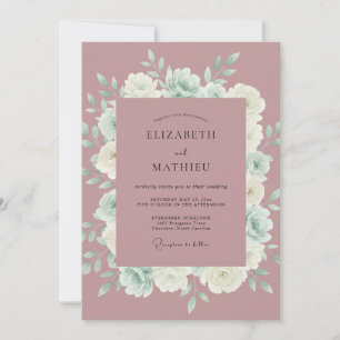 Invitación Boda de Acuarela con Niebla Malva