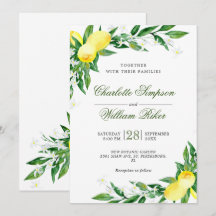 Boda de Acuarela con Verdor y Flor de Limones