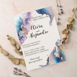 Invitación Boda de acuarela cósmica