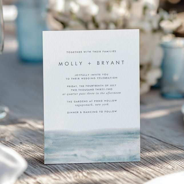 Invitación Boda de acuarela costera de marea baja (Subido por el creador)