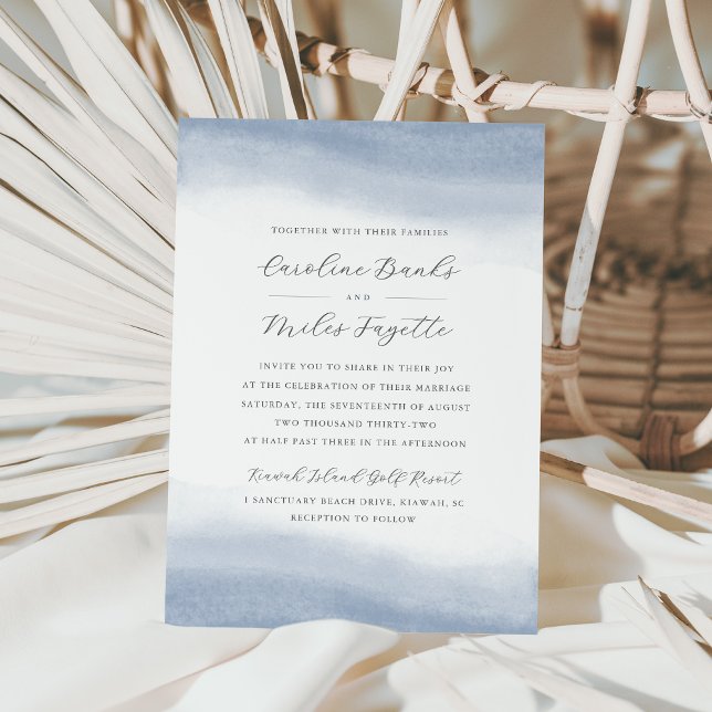 Invitación Boda de acuarela costera de Tide Ebb (Subido por el creador)