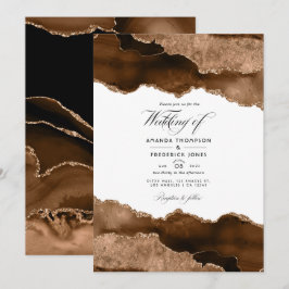Invitación Boda de Acuarela de Ágata Dorada del Desierto