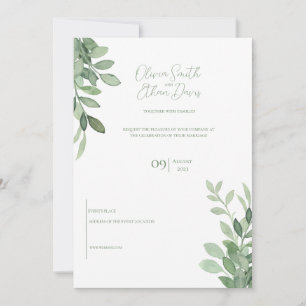 Invitación Boda de acuarela de árbol de oliva