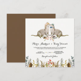 Invitación Boda de acuarela de Boho Woodland Otter
