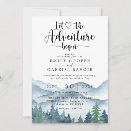 Invitación Boda de acuarela de bosque ruso
