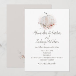Invitación Boda de acuarela de caída rusa de calabaza